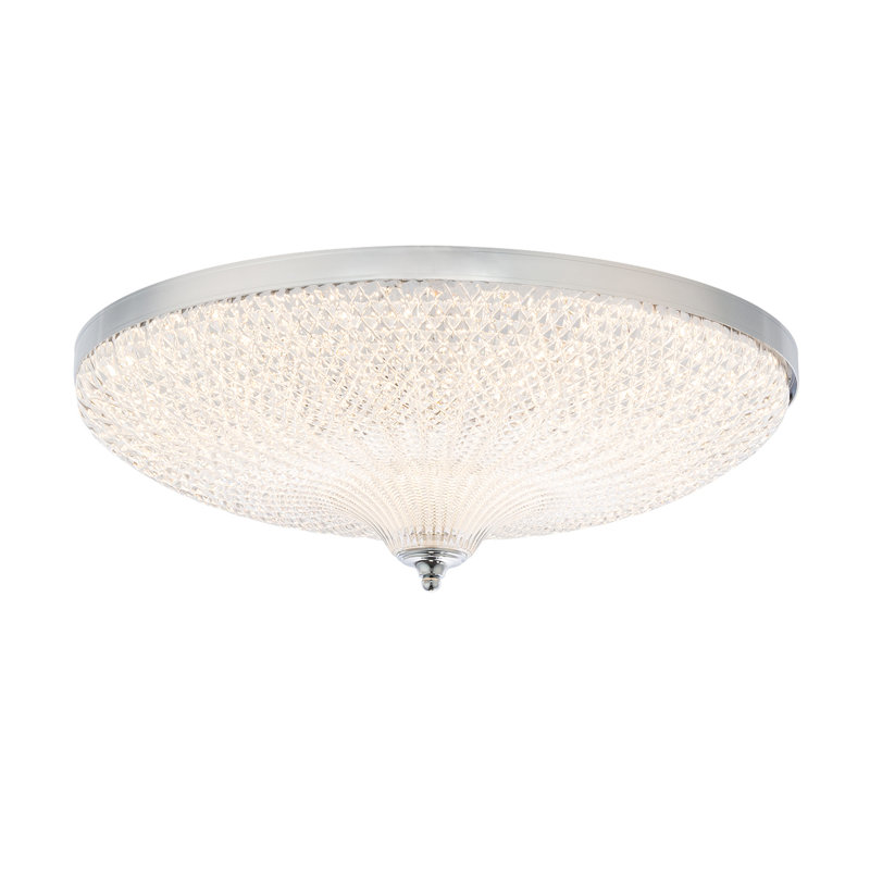 Roma 1 Light Flush Mount, Chrome, 7.1" H x 20.1" W x 20.1" D