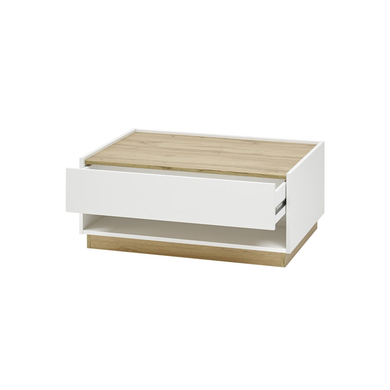 Alleghenyville Solid Coffee Table with Storage, White, 170cm H x 90cm W x 60cm D