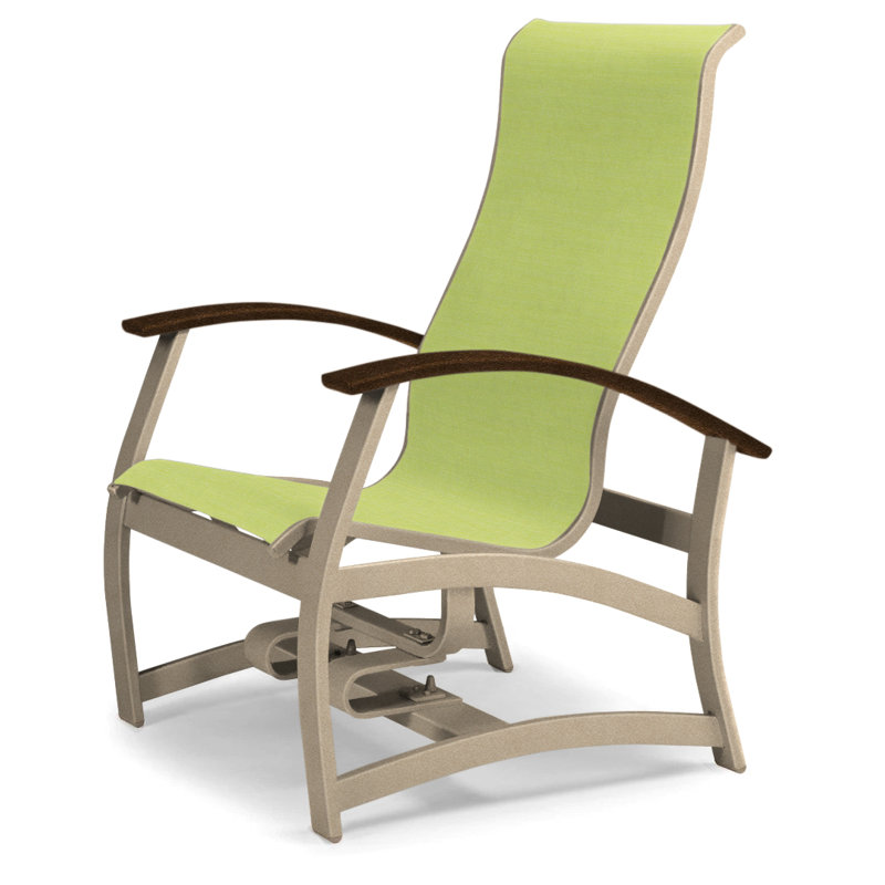 Askar Swivel Powder Coated Aluminum Outdoor Lounge Chair, Textured Desert, Kona P10, Lime 38D Sunbrella®