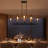 Modern 8-Light 48"W Black And Gold Linear Pendant For Kitchen Island