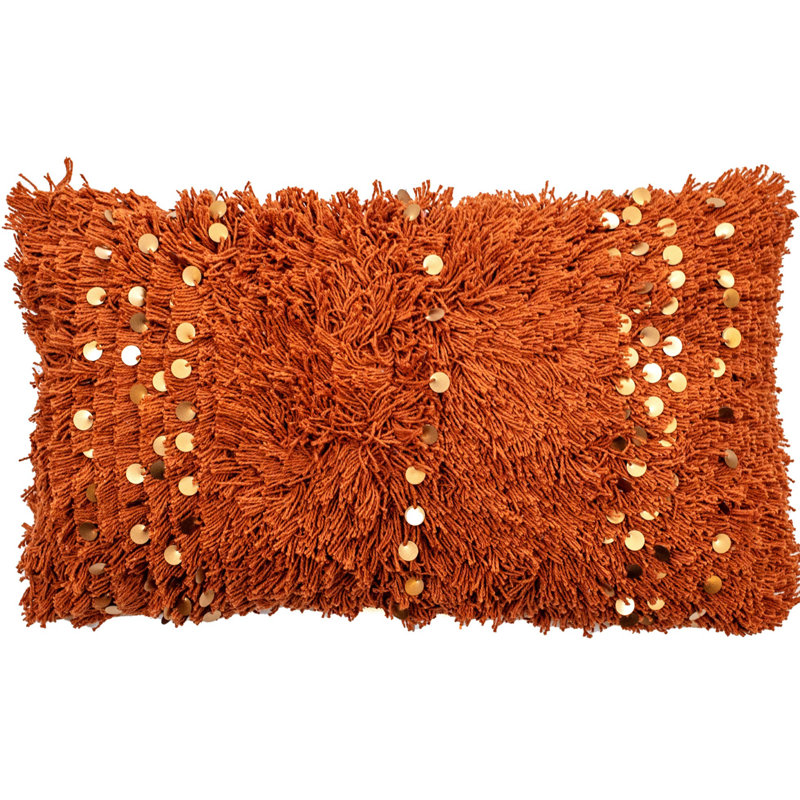Abstract Rectangle Throw Cushion, Rust