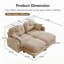 Canapé modulaire en chenille 2 places avec 2 coussins et 2 repose-pieds