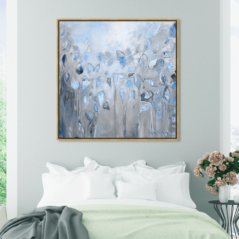 Butterfly Dance - Print on Canvas, 40" H x 40" W x 2" D, Gold Framed Canvas