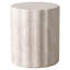 Table d'appoint ronde en travertin crème 18 po Ridge, tabouret colonne à bord ondulé contemporain, petite table de bout pour le vestibule