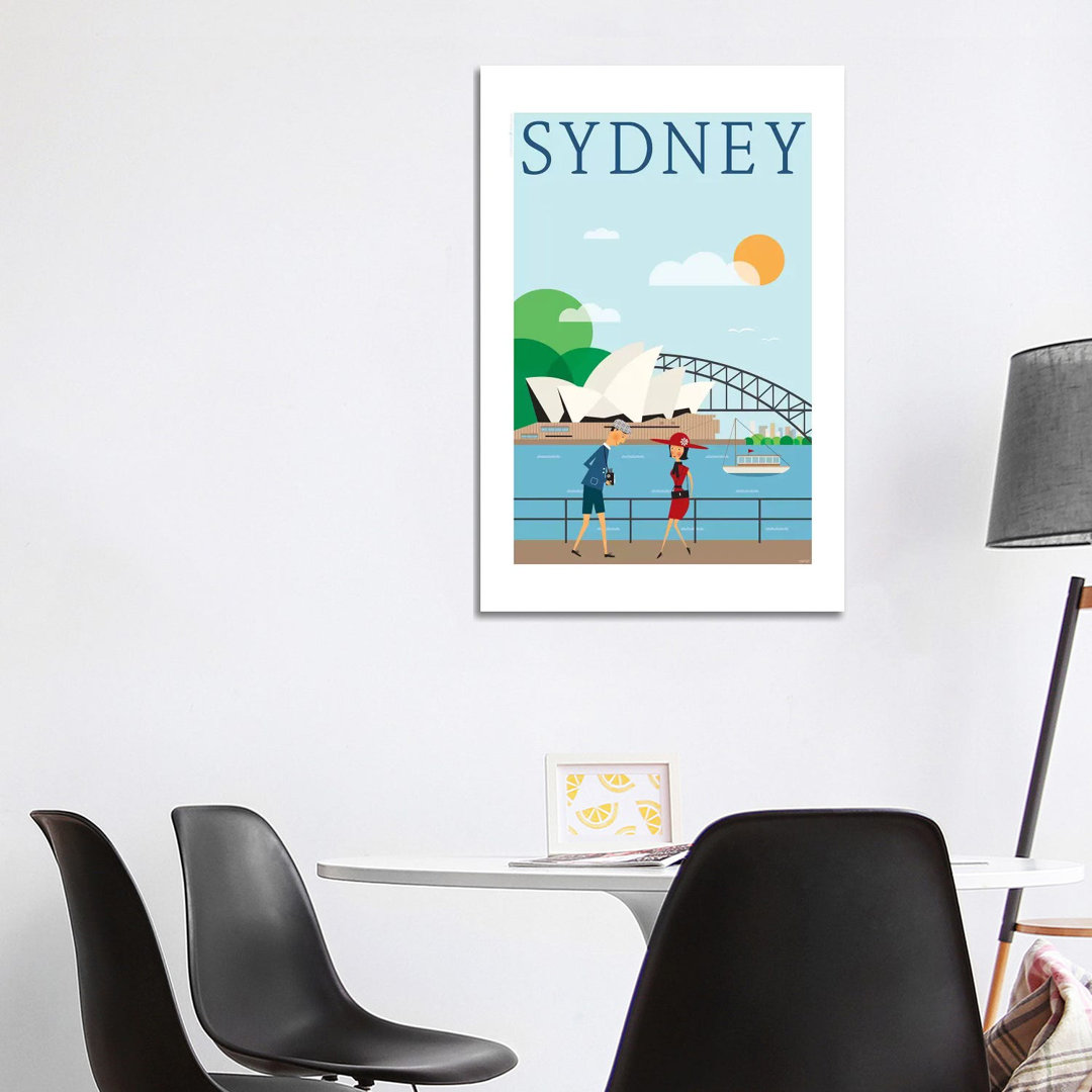 Sydney von TomasDesign - Galerie-verpackte Leinwand Giclée auf Leinwand