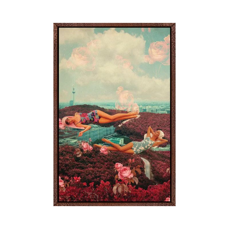 Those Pink Afternoons 1 Piece Wall Art on Canvas, 66.04cm H x 45.72cm W x 3.81cm D, Classic Brown Wood Framed