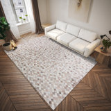 Tapis gris en chenille tissé à la machine Patchwork