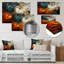 Orange et vagues ondulées oranges et mélodie II - art mural abstrait en métal MT137177-1192563386