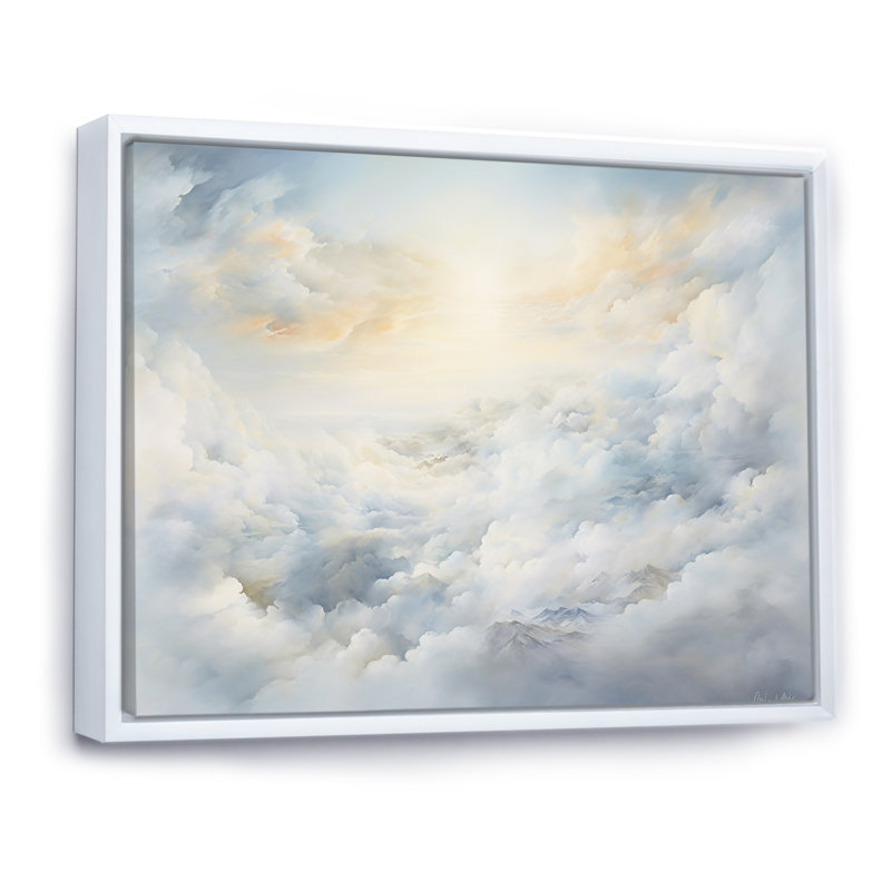 «Clouds Charm In Winter I», reproduction sur toile, H 12 po x l 20 po x P 1 po, Cadre flottant blanc