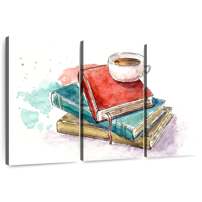 Café Kerner sur les livres, H 20 po x l 33 po