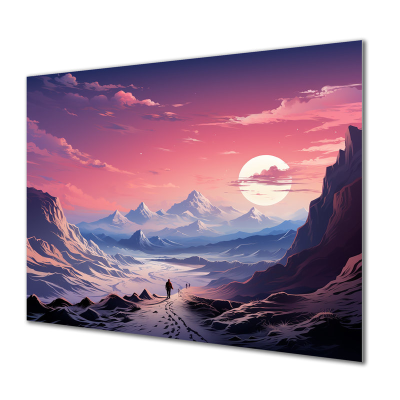 «Space Desert Dreamscape», art mural en métal, H 16 po x l 32 po x P 1 po