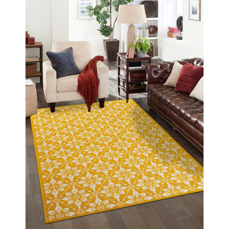 Tapis jaune Aucun, Rectangle 2 pi x 3 pi 1 po