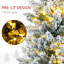 Sapin de Noël artificiel mince de 5 pi avec 110 lumières DEL blanc chaud et 294 pointes, pour la décoration de Noël, vert-557105891