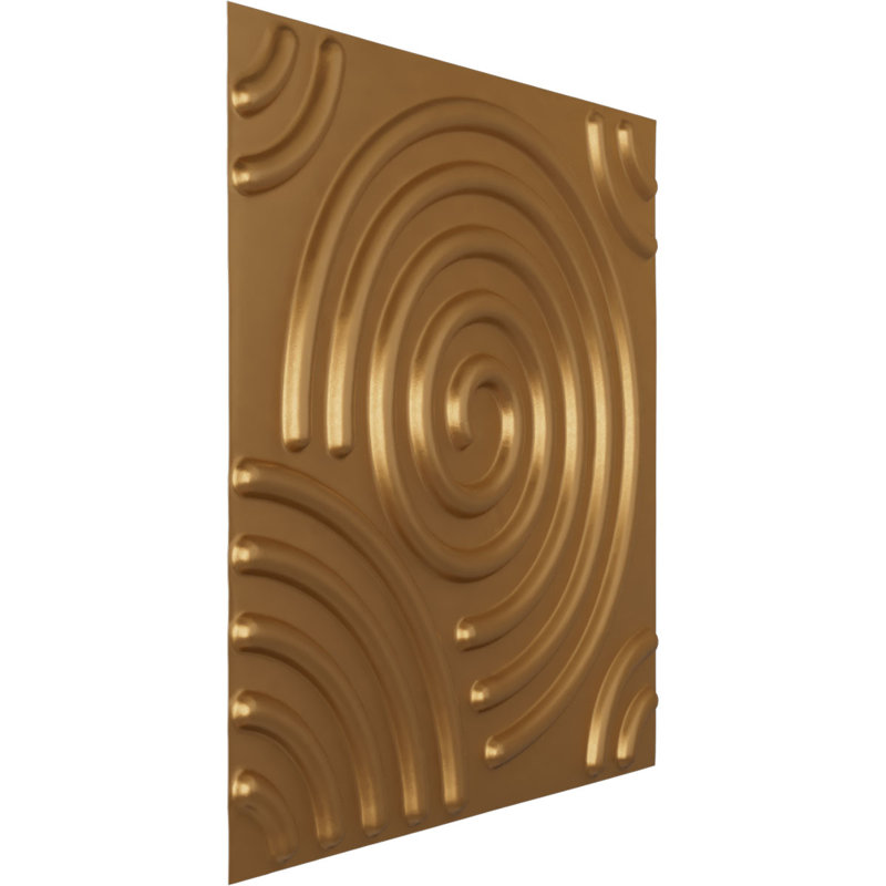 Panneau mural décoratif Spiral EnduraWall 3D, Doré brillant