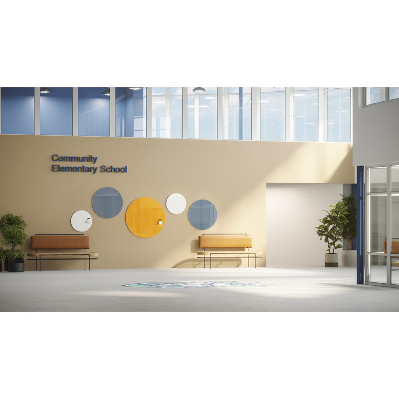 Coda Wall Glass Small - 2' - 4' Glass Board, Denim, 24" x 24"