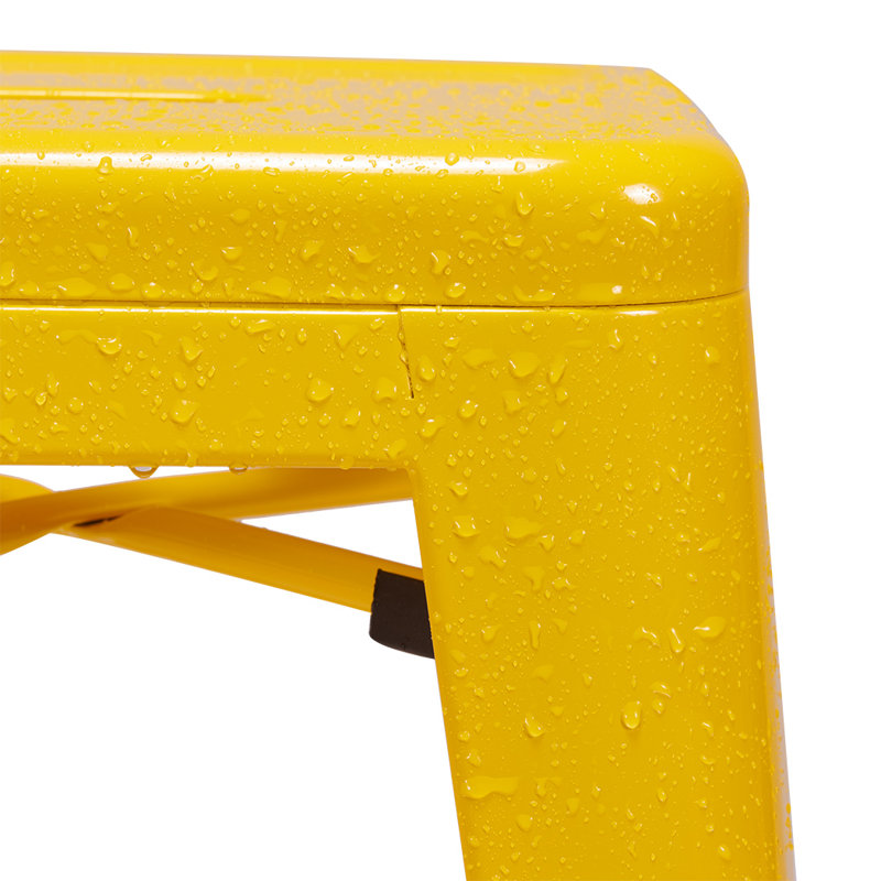 Tabouret court de 18 po en métal, Jaune