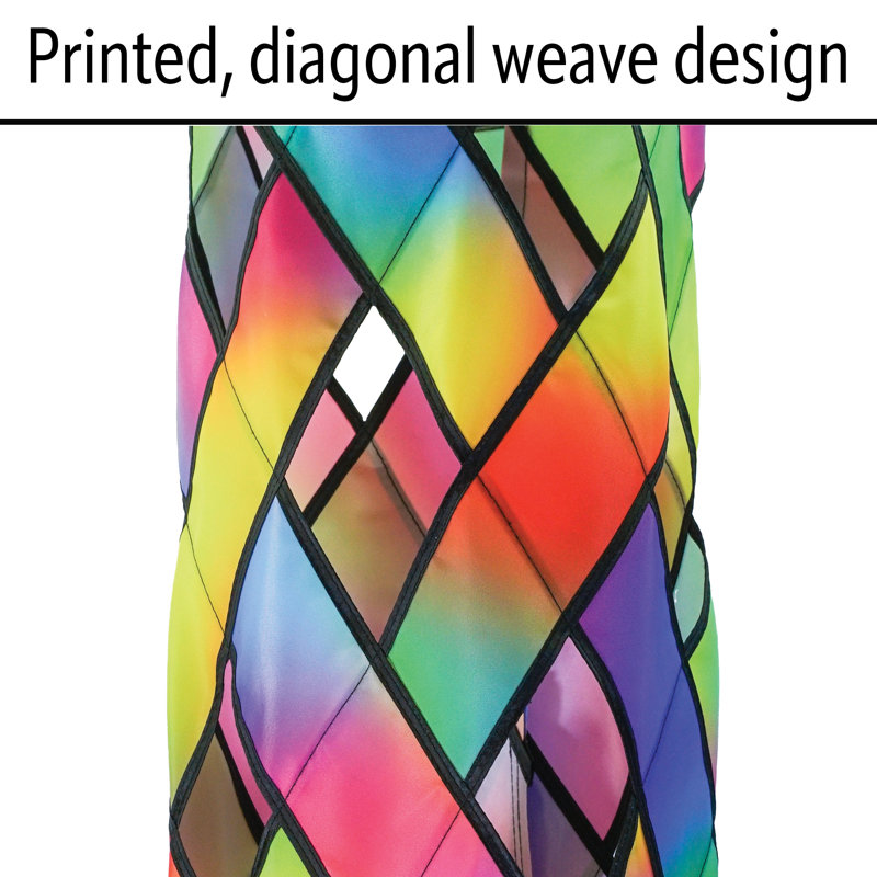 Colorful Lattice Polyester Outdoor Windsock with Tails