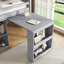 Lit mezzanine simple gris avec bureau polyvalent et bureau optimisé en bois d'hévéa-333407489