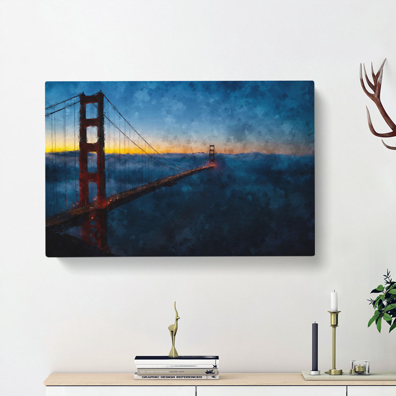 The Golden Gate Bridge - Painting, Wrapped Canvas, 60cm H x 91cm W x 3cm D