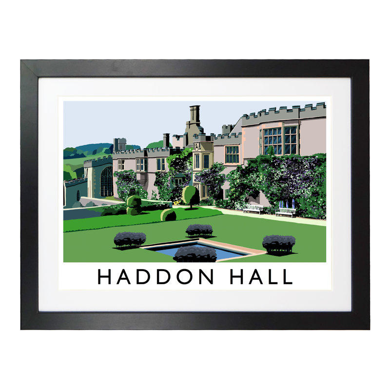 Haddon Hall by Richard O'Neil - Print, 44 cm H x 54 cm W x 2.2 cm D, Black Wood Frame