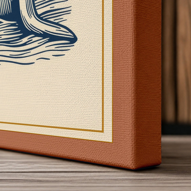 Seal Emerging at Dawn Coastal 1 Piece Wrapped Canvas Wall Art, 36x24 - 91.4 x 61.0 cm, Terracotta Border