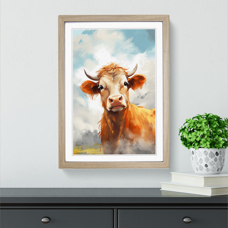 Single Picture Frame Print on Wood, Oak Framed, 64cm H x 46cm W