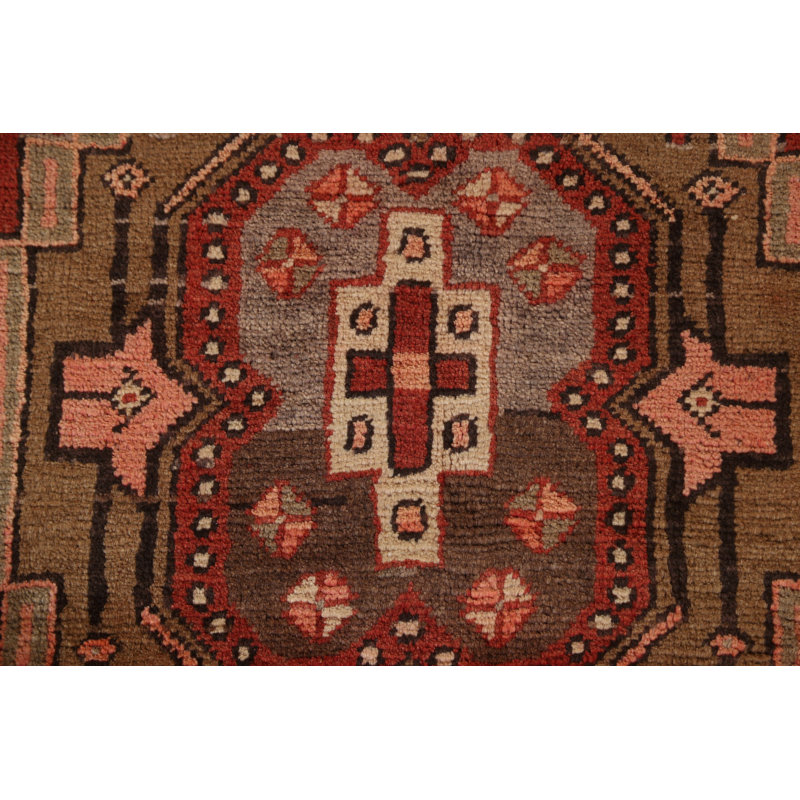 Tapis de couloir motif géométrique perse Ardebil noué à la main 3 x 13