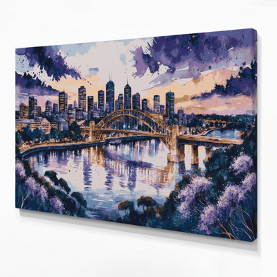 Cities Brisbane Australia Gray Canvas Wall Art