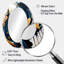 Bleu et or, art moderne abstrait peinture V - grand miroir mural ovale sur métal-1003734490
