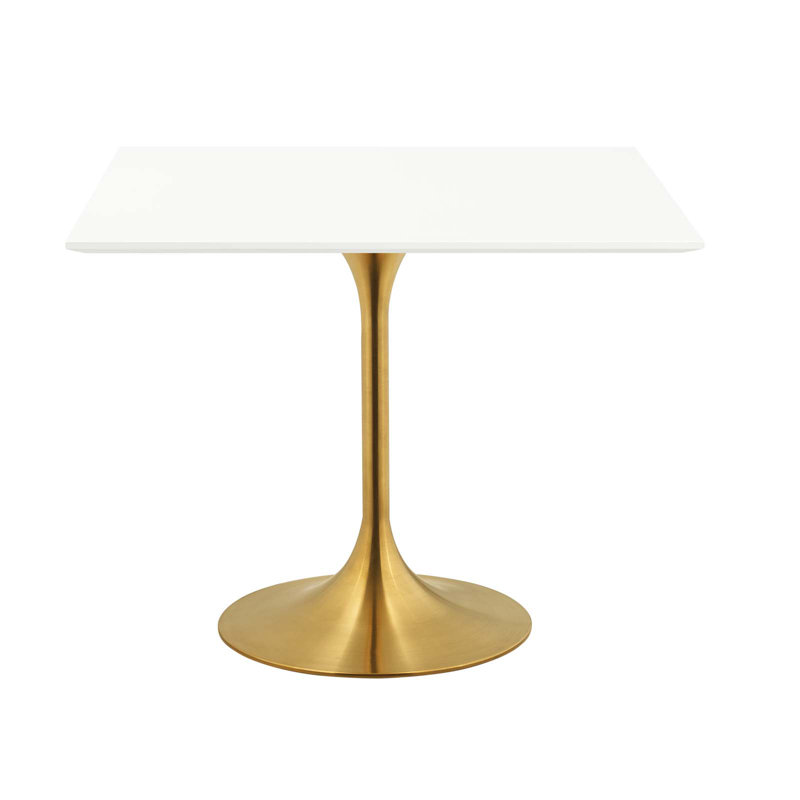 Lippa Square Dining Table, Gold, 29.5" H x 28" W x 28" L