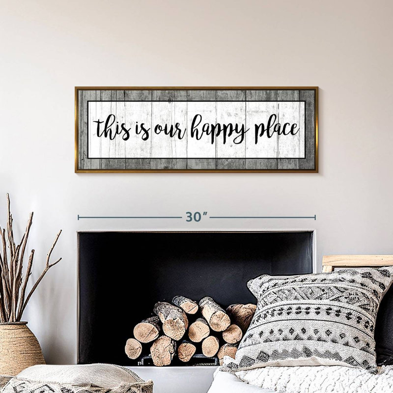 Plaque murale «This is our happy place», Floating Frame Gold, 31" X 11"