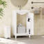 Meuble-lavabo de 20 po avec lavabo intégré en céramique et grand rangement Hounker-809947033