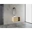 Meuble-lavabo mural 36 po avec lavabo d'art en céramique et tablettes de rangement, porte à fermeture en douceur