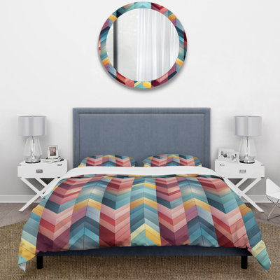 Ensemble de housse de couette à motif chevron Architectural Splendor