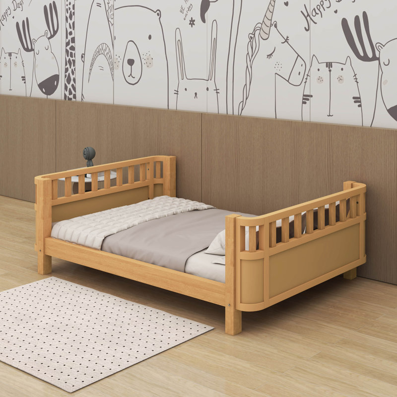 Lit plateforme Wood, Double, Naturel