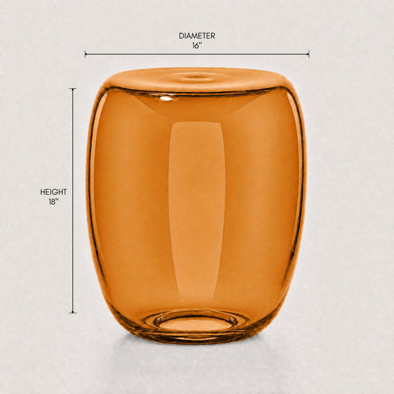 Table basse en verre transparent, Petit (l 16 po x P 16 po x H 18 po), Ambre