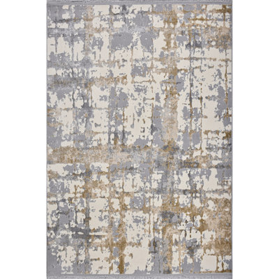 Luxurious Area Rug , Grey, Beige & Cream | 60% Polypropylene, 40% Polyester | 1700 g/m², 7 mm Pile Height, 320,000 Thread Points | Durable, Easy to Clean, Vacuum Friendly | Perfect for Living Room & Bedroom Décor