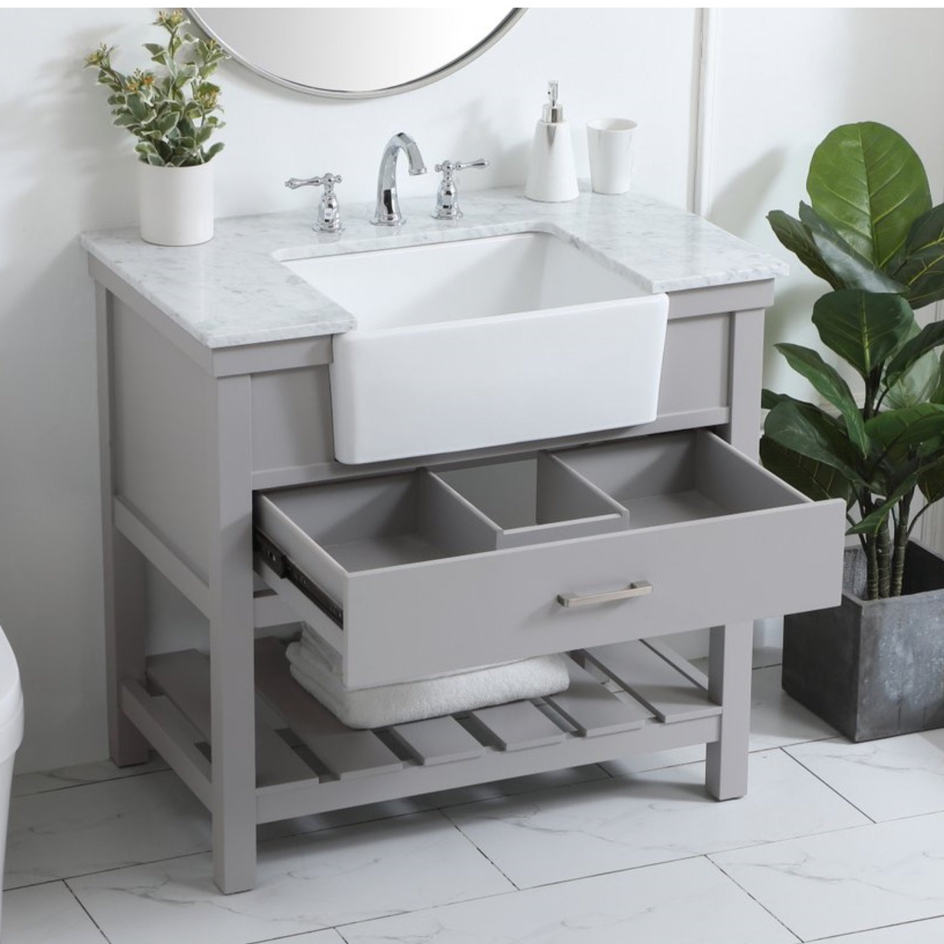 Pelaghia 36'' Single Bathroom Vanity, Gray