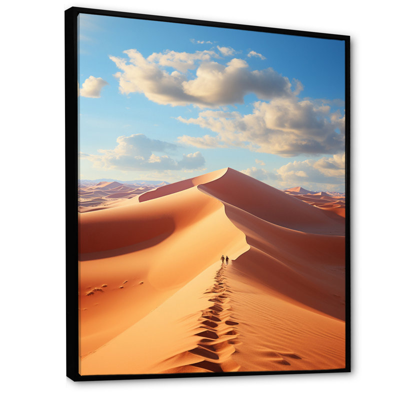 Égypte, paysage de rêves du Sahara II, reproduction d'art sur toile, Cadre flottant noir, H 32 po x l 24 po x P 1 po
