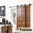 Black Rustic Classic Design Single Track Bypass Two Door Hardware Kit( Door Not Included)-34297643