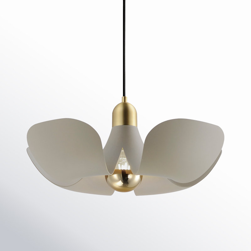 Luminaire suspendu 1 lumière Miruna, Laiton satiné / argent, or