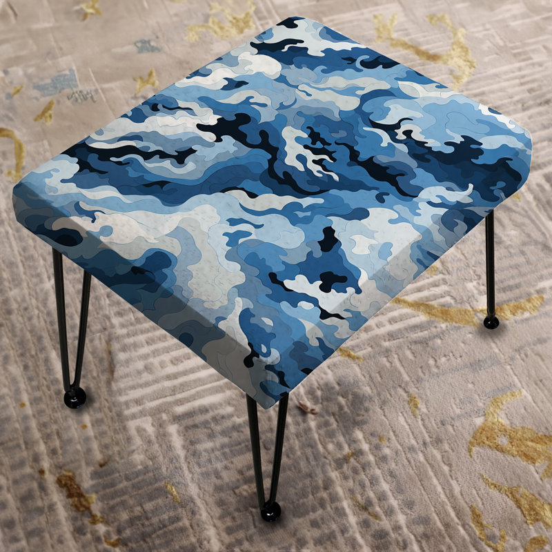 Arctic Camo Blizz - Camouflage Rectangle Ottoman