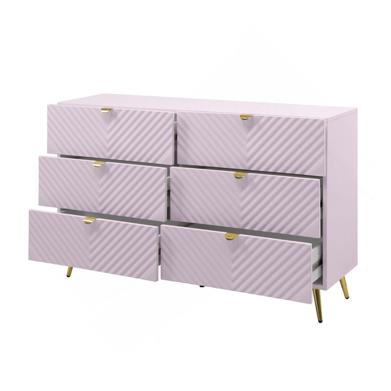 Commode rose à finition ultrabrillante