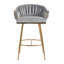 Ensemble de 2 tabourets de bar 26 po à hauteur de comptoir, tabouret de bar en velours pour îlot de cuisine avec dossier ondulé à la main, base chromée dorée et repose-pieds-1443749652