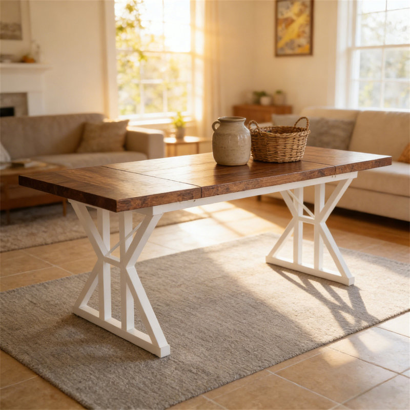 Table de salle à manger TribeSigns Taneja, H 29,52 po x L 70,86 po x l 31,49 po, Blanc
