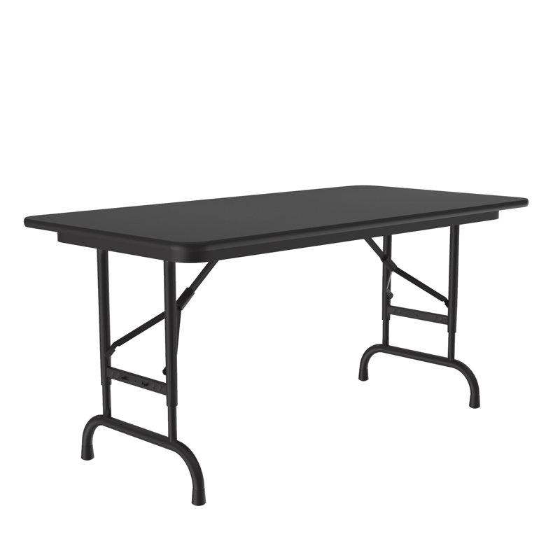 Table pliante rectangulaire réglable, Noyer, 32" H x 48" L x 24" D