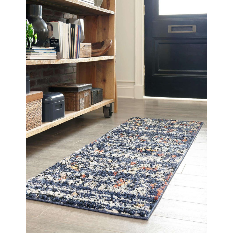 Tapis bleuet Victorville, Tapis de couloir 2 pi 7 po x 10 pi