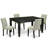 5 Piece Dining Set Includes a Rectangle Dining Room Table with Butterfly Leaf and 4 Shitake Linen Fabric Upholstered Parson Chairs, Black-1017912337-1017912336-949403907