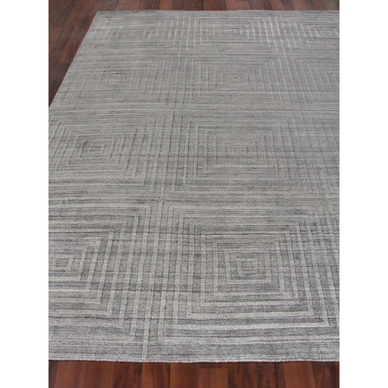 Castelli Geometric Area Rug in Charcoal, Rectangle 8' x 10', Gray