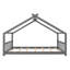 Lit maison avec cadre en bois-125376347
